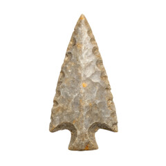 Ancient arrowhead with transparent background showcases intricate craftsmanship and historical significance