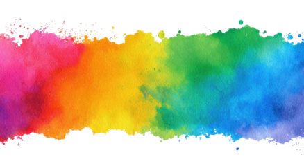 Vibrant rainbow-colored powder explosion against a black background