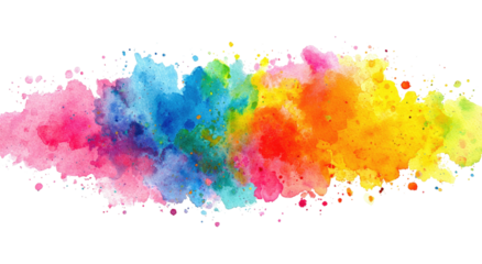 Vibrant abstract watercolor paint splash on black background