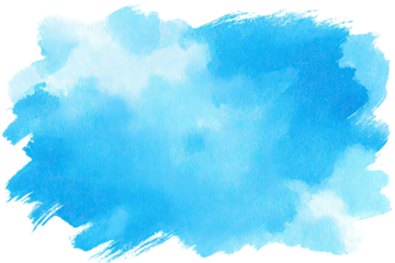 Abstract brush stroke with watercolor texture, sky blue hues