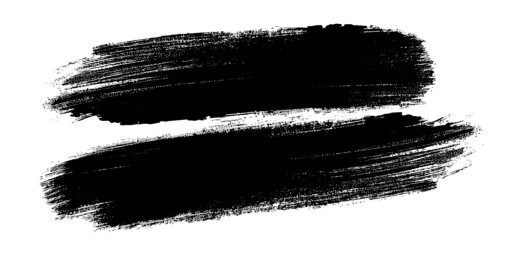 Black brush strokes on a transparent background, creating a dynamic texture