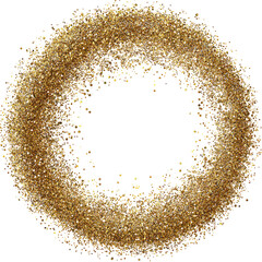 Glittery gold ring with textured particles and dark center