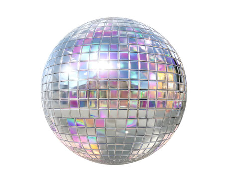 A reflective sphere composed of many small, square mirrored tiles