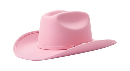 Pink cowboy hat a stylish western accessory isolated on white for fashion and costume design