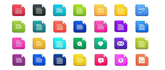 Colorful pixelated file icons in a grid on black background