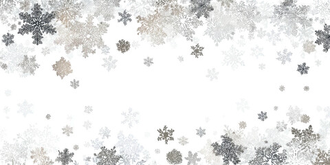 Fototapeta premium Abstract pattern of falling snowflakes on a black background