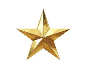Obraz premium A gleaming golden five-pointed star on a black background