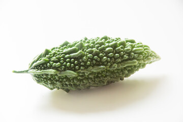 緑のゴーヤ　白背景