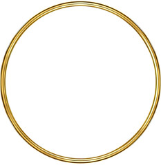 Gleaming golden circular ring against a dark background