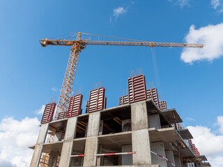 equipment at the construction site of a new building