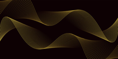 Abstract Gold Waves Design. Vector Illustration © Iflah