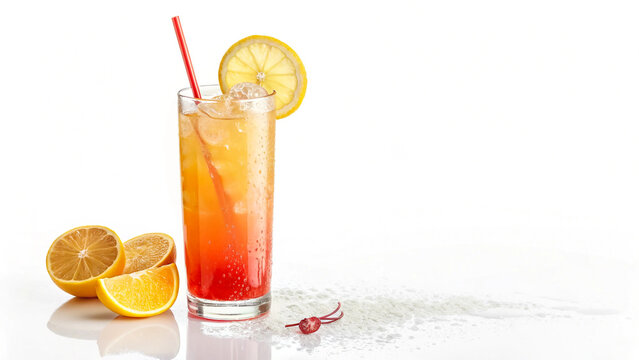 Refreshing tequila sunrise cocktail recipe with orange juice and grenadine