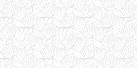 Abstract white ocean wave seamless pattern background. Traditional Japanese.