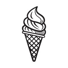 ice cream cone vector illustration of sweet frozen dessert icon