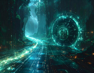 Conceptual Cybersecurity Shield Protecting Digital Data Network and Global Connection