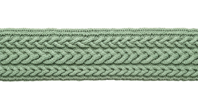 Knit braid trim embellishment design against the transparent background