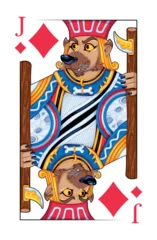 Fototapete Kinderzimmer Werewolf Jack of Diamonds Playing Card. Vector illustration.   © ddraw