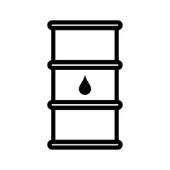 Vector Oil Barrel Icon – Petroleum Drum, Fuel, Energy Storage, Industrial, Tank, Oil Industry, and Chemical Symbol