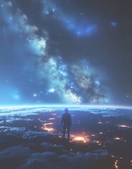 ar interface layers floating in dark cyber space