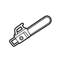Illustration of a chainsaw tool on transparent background