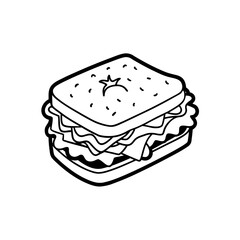 Illustration of a sandwich art on transparent background