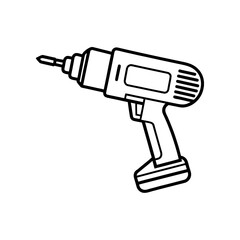 Illustration of a power drill on transparent background