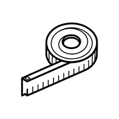 Illustration of a tape measure on transparent background