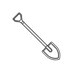 Illustration of a simple shovel on transparent background