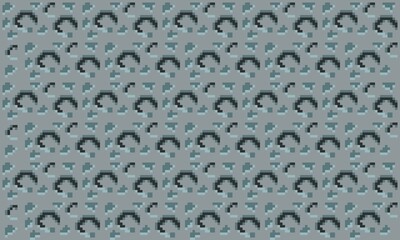 Pixel art, repeating pattern of gray and muted blue with dark accents, suggesting a rock textured. Ideal for retro game environments, digital art, or any project needing a classic, game asset.