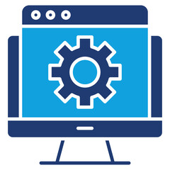 Digital Platform Flat Blue Icon