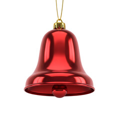 Shiny red Christmas bell ornament ready for festive holiday season