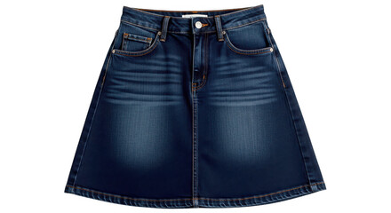 Denim aline skirt isolated on transparent background, a stylish and versatile wardrobe staple