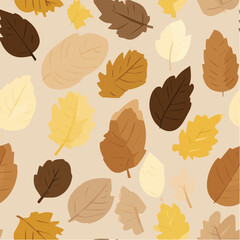 Illustration minimal seamless pattern of autumn leaves