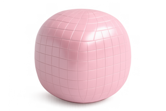 Futuristic textured ball showing global connection concept using soft pastel color and 3d rendering art. Transparent background