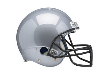 Naklejka premium silver football helmet isolated on white background.