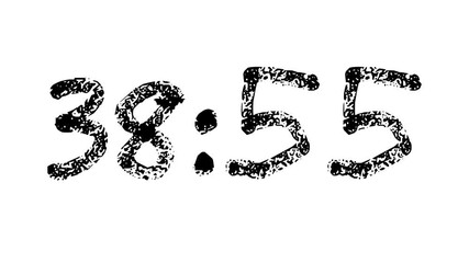 Countdown timer from 39 minute to 38 minute on white background