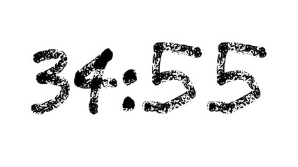 Countdown timer from 35 minute to 34 minute on white background
