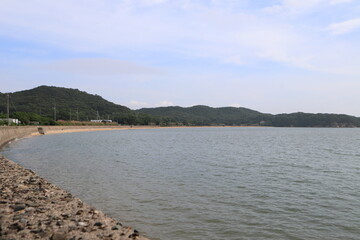 岡山県玉野市胸上浜の風景