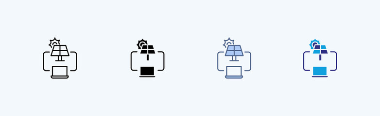 Laptop Multiple Cicon Illustration Vector