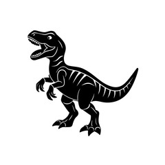 Silhouette of a t rex dinosaur on transparent background