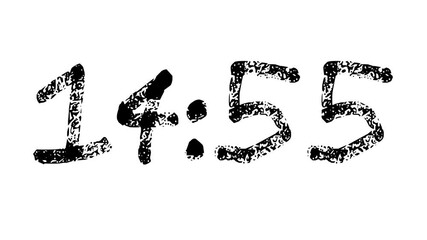 Countdown timer from 15 minute to 14 minute on white background