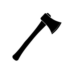 Illustration of a black axe on transparent background silhouette