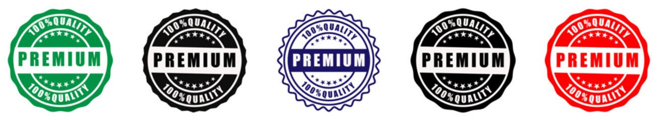 100 percent quality premium label vector, Premium badge stamp label vector, Premium certified stamp design vector, Quality seal vector for premium product, Trusted quality premium stamp vector