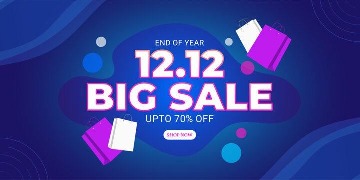 Vector illustration of 12 12 Sale social media template