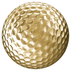 Golf ball gold isolated transparent background sketch