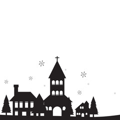 Winter Village Silhouette