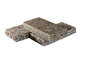 Three paving stones isolated on a white background