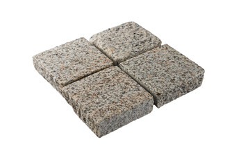Four paving stones isolated on a white background