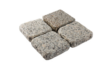 Four paving stones isolated on a white background
