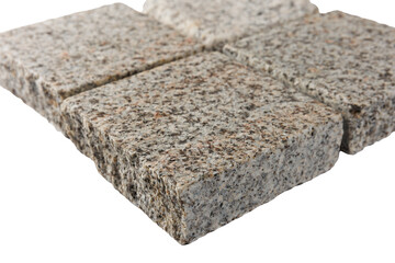 Four paving stones isolated on a white background
